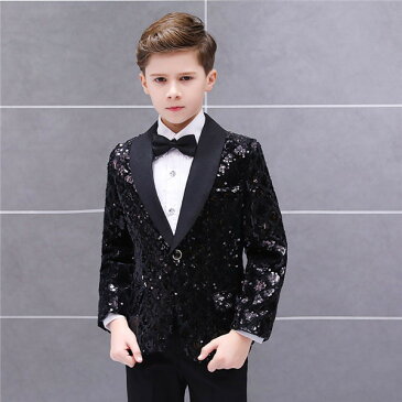 【期間限定!マスクプレゼント中】キッズ ジャケット(単品)ステージ 衣装 演出 スパンコール 男の子 キッズ ダンス 王子様 貴族服 舞台 演劇 ピアノ 発表会 コスプレ イベント カラオケ 大会 キラキラ 子供 ズボン追加可【120/130/140/150/160】dg393d3d3l6/代引き不可