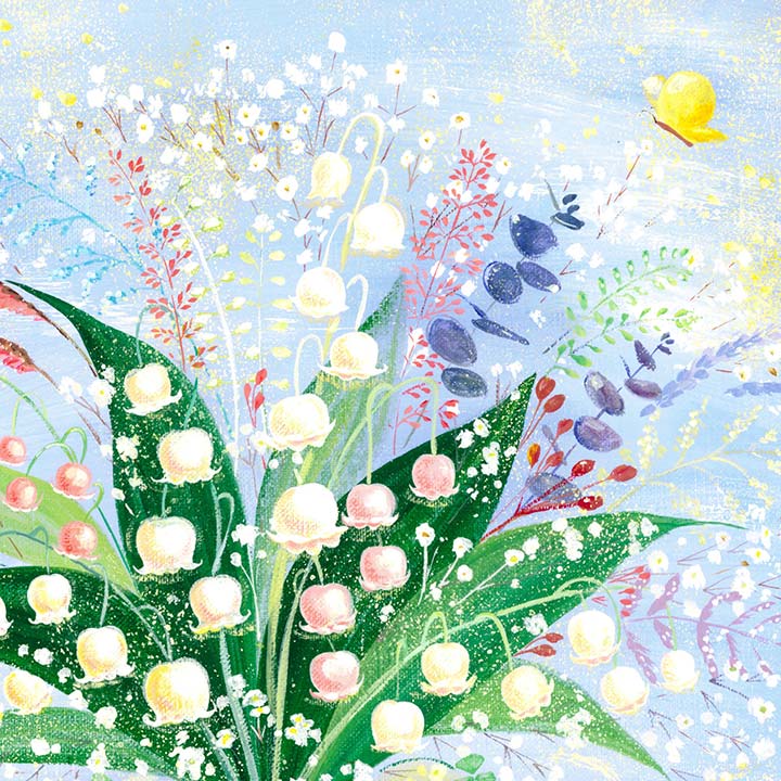 【New!】 絵画 すずらん 花 「巡る幸せを花束に」■Sサイズ■ インテリア 玄関に飾る絵画 風水 絵 アート 花束の絵 壁 飾り アートポスター 花 おしゃれ 額入り 額付き 定年 退職 プレゼント 部屋 女性 贈り物 お礼の品 記念品 壁掛け 絵 花の絵 優しい 小さいサイズ