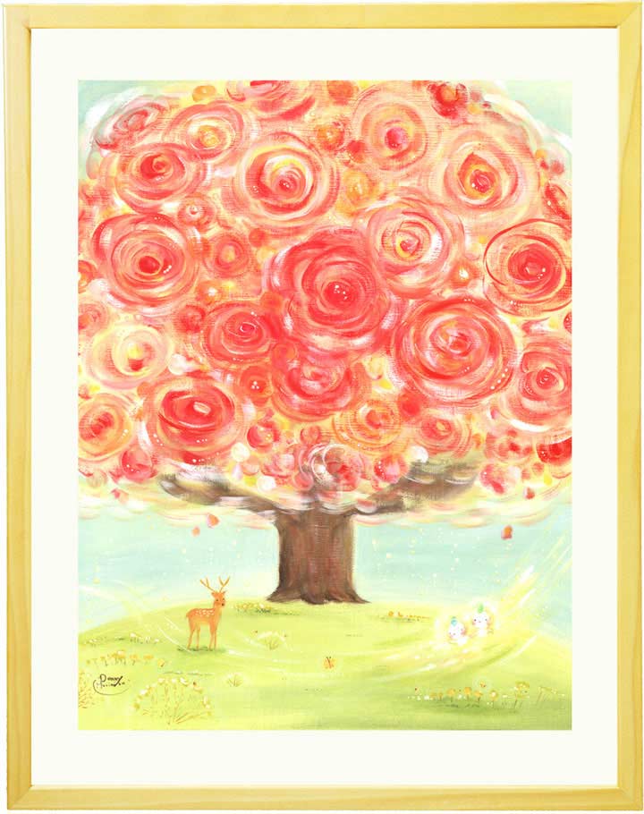 絵画 壁掛け インテリア 絵 花の木 「いのちの樹」 風景 自然 おしゃれ 額入り 風景画 玄関 風水 壁掛け 絵 リビング 花の絵 玄関に飾る絵 癒しグッズ アート 大きい サイズ ナチュラル 北欧 壁飾り キッチン 寝室 オフィス 病院 受付 居間 明るい絵 誕生日 プレゼント 女性