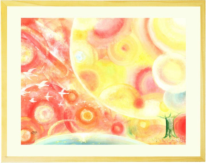 絵画 額入り 風景 「縁(えん) 〜すべての出逢いに感謝」 絵 玄関 インテリア アート 風水 壁掛け 置物 風景画 おしゃれ 玄関に飾る絵 リビング 店舗 居間 応接室 社長室 部屋 癒し 幸せ 運気が上がる絵 退職祝い プレゼント 女性 優しい絵 癒し 小さい 大きい サイズ 木