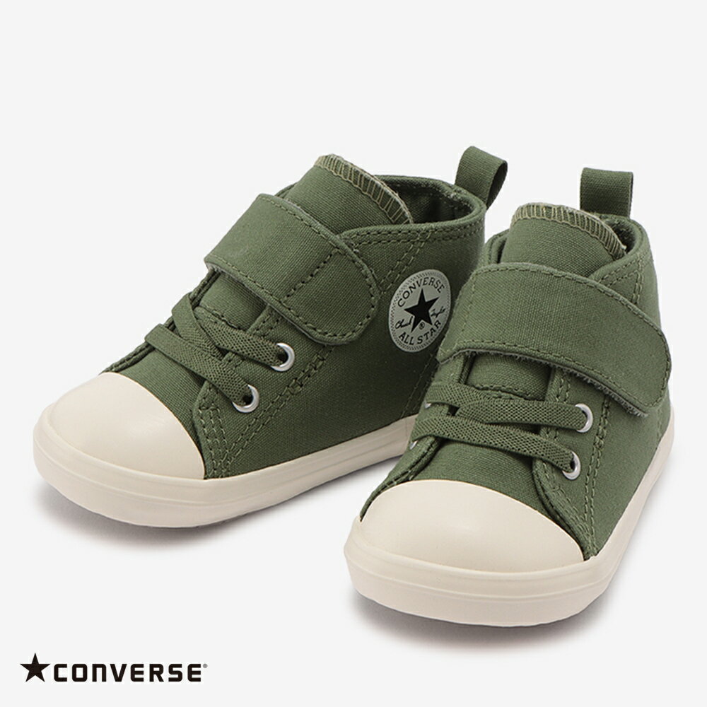 【ハプティックhbA】コンバース 【CONVERSE】BABY ALL STAR N KHAKIPLUS V-1 ベビー オールスター N カーキプラス V－1 抗菌・抗ウイルス機能繊維 ベルクロ ワンベルトタイプ 子供 子ども キッズ シューズ 靴 ファーストシューズ HAPTIC ハプティックのサムネイル
