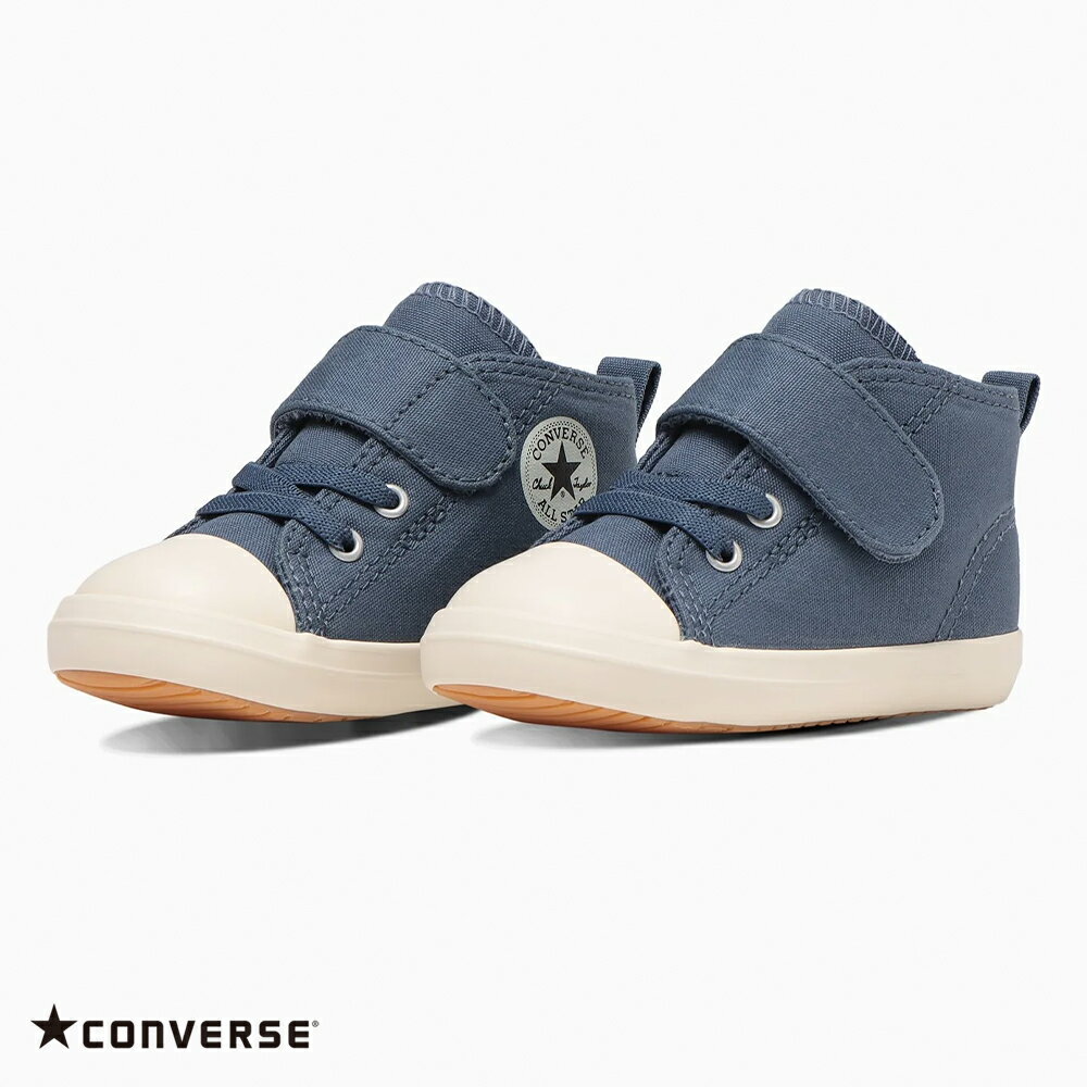 【ハプティックhbA】コンバース 【CONVERSE】BABY ALL STAR N NAVYPLUS V-1 ベビー オールスター N ネイビープラス V－1 子供 子ども キッズ シューズ 靴 マジックテープ ベルクロ ファーストシューズ HAPTIC ハプティックのサムネイル