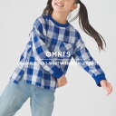 【ハプティックhbC】【OMNES】キッズ ダブルガーゼ ポケット付き長袖Tシャツ 子ども服 子供服 男の子 女の子 ガーゼシャツ 長袖シャツ 無地 チェック柄 ドット柄 カジュアル ナチュラル 100 110 120 130 140 HAPTIC ハプティック