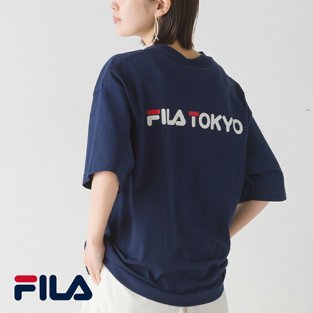 【ハプティックhbH】レディース Tシャツ Sサイズ Mサイズ 【FILA】フィラ クルーネックシャツ FM9841 半袖 トップス カジュアル コットン 綿 HAPTIC ハプティックのサムネイル