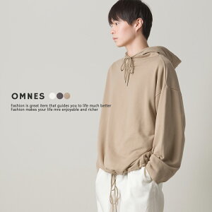 【OMNES Another Edition】メンズ 裏毛裾ドローコードワイドシルエットパーカー スウェット Mサイズ Lサイズ mens きれいめ カジュアル フーディー HAPTIC ハプティック