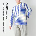 【OMNES】メンズ 10番単ボーダー長袖Tシャツ Mサイズ Lサイズ カットソー シンプル ボーダーTシャツ カジュアル トップス HAPTIC ハプティック オムクロ PURPLE LABEL オムネスパープルレーベル