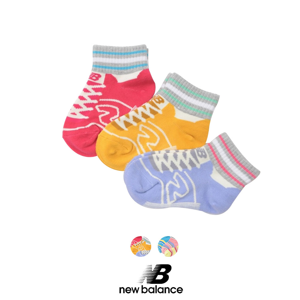 【New Balance】【NB】ニューバランス ガールズ3Pソックス【JASL1729】キッズ ベビー 女の子 子供用 靴下 くつ下 ショートソックス クルーソックス 13-19cm 通園 HAPTIC ハプティックのサムネイル