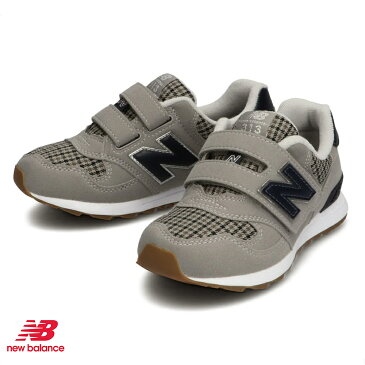 ニューバランス【New Balance】【NB】PO313W GR BG チェック柄 キッズ KIDS ジュニア シューズ 靴 スニーカー Nロゴ ベルクロ マジックテープ 子供 子ども JUNIORモデル HAPTIC ハプティック