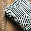 tシャツ ハーフスリーブ ロングスリーブ レディース カットソー 【OMNES】ストレッチフライスジャガード　クルーネック長袖＆六分袖Tシャツ 全12色 無地 ボーダー Sサイズ Mサイズ HAPTIC ハプティック　オムネス