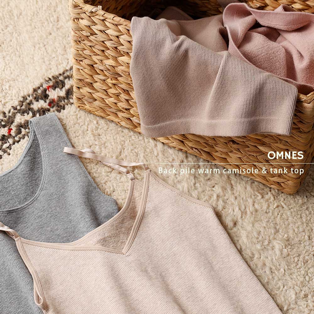 【OMNES】裏パイルあったかキャミソール＆タンクトップ レディース インナーウェア 下着 肌着 ストレッチ アンダーウェア 丸胴編み シームレスタイプ HAPTIC ハプティック【Aクーポン対象】のサムネイル