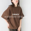 【ハプティックhbI】【OMNES】ポケット付き サイドジップ半袖Tシャツ レディース 五分袖 クルーネック シンプル HAPT…