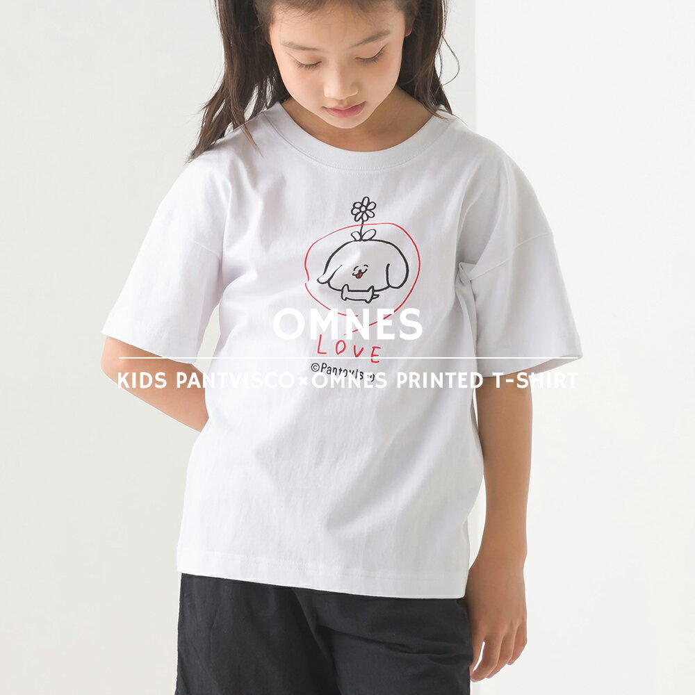 【ハプティックhbC】【Pantovisco×OMNES】キッズ プリント半袖Tシャツ KIDS 子供服 子ども服 クルーネック プリントTシャツ パントビスコ ぺろち アートプリント HAPTIC ハプティック【■】のサムネイル