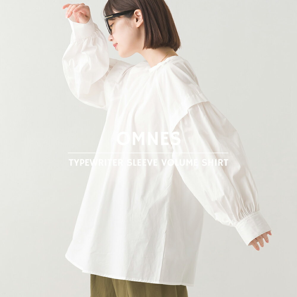 【OMNES Supremo】タイプライター袖ボリュームシャツ レディース フリーサイズ カジュアル 長袖シャツ ボリューム袖 ギャザーシャツ ビッグシルエット HAPTIC ハプティック 母の日のサムネイル