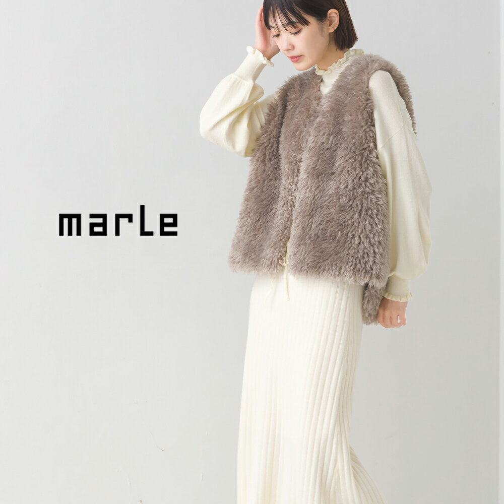 【ハプティックhbD】レディース ニットウェア フリーサイズ 【marle】RN フリルセットアップ風ニットワンピース 全6色 長袖 ハイゲージニット ウエスト切替 HAPTIC ハプティックのサムネイル