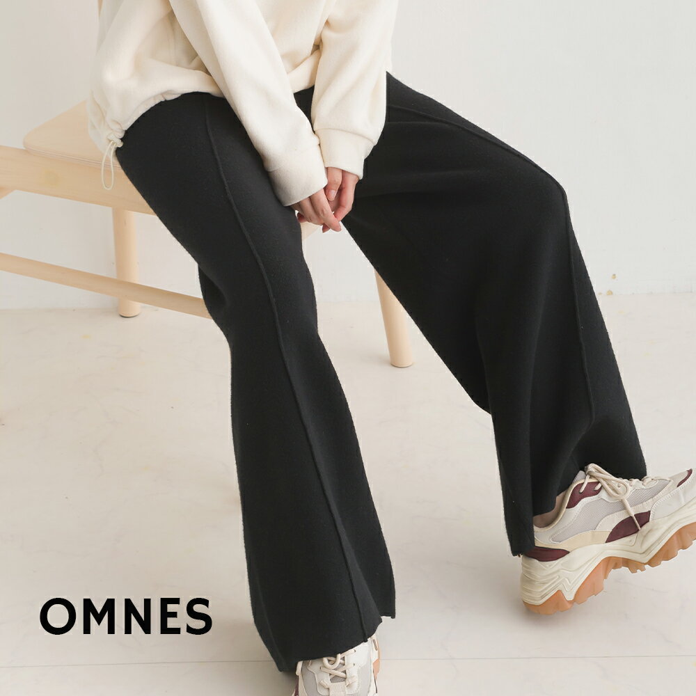 【OMNES Another Edition】レーヨンナイロンニット ワイドパンツ レディース ワイドパンツ きれいめ センタープレス カジュアル ロングパンツ ウエストゴム フリーサイズ HAPTIC ハプティック【Aクーポン対象】のサムネイル