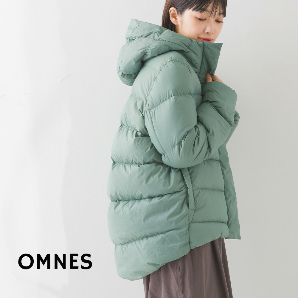 【OMNES】フード付きコクーンダウンジャケット レディース ダウンコート アウター 軽量 カジュアル 防寒 秋冬HAPTIC ハプティック