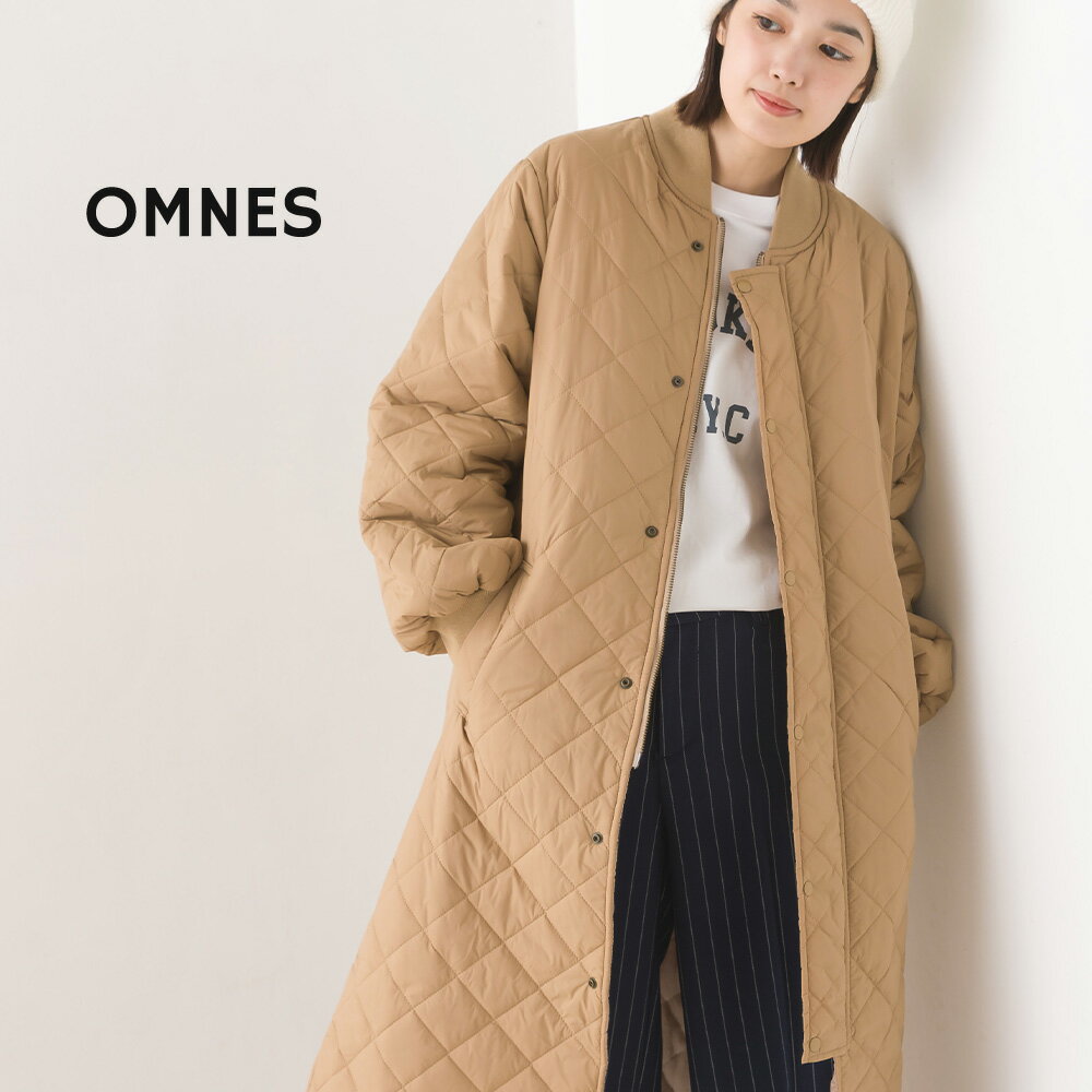 【OMNES】裏ファーキルティング袖ボリュームロングコート レディース キルティングコート アウター Mサイズ Lサイズ キルティングジャケット きれいめ カジュアル 防寒 秋冬 HAPTIC ハプティック 母の日のサムネイル