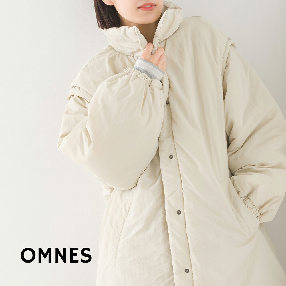 【限界値引き!在庫一掃セール開催中】【OMNES】袖取り外し2WAY 中綿ダウンジャケット レディース フリーサイズ 中綿入り アウター 中綿ブルゾン スタンドカラー カジュアル 防寒 秋冬 HAPTIC ハプティックのサムネイル