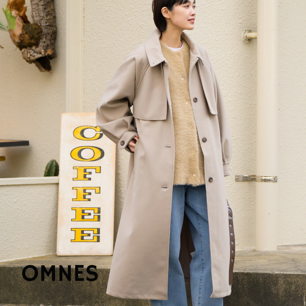 【ハプティックhbA】【OMNES】ニットモッサ アレンジカラーシングルロングコート レディース 2way フリーサイズ ステンカラーコート スタンドカラー カジュアル きれいめ ベルト付き 防寒 HAPTIC ハプティックのサムネイル