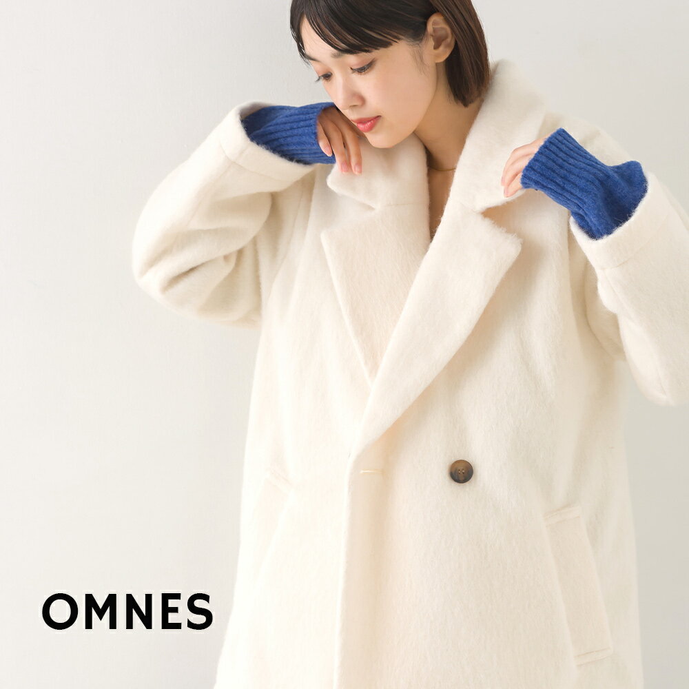 【OMNES】ニットシャギー ダブルテーラードジャケット レディース フリーサイズ カジュアル きれいめ ジャケットコート 秋冬 防寒 HAPTIC ハプティック【■】のサムネイル