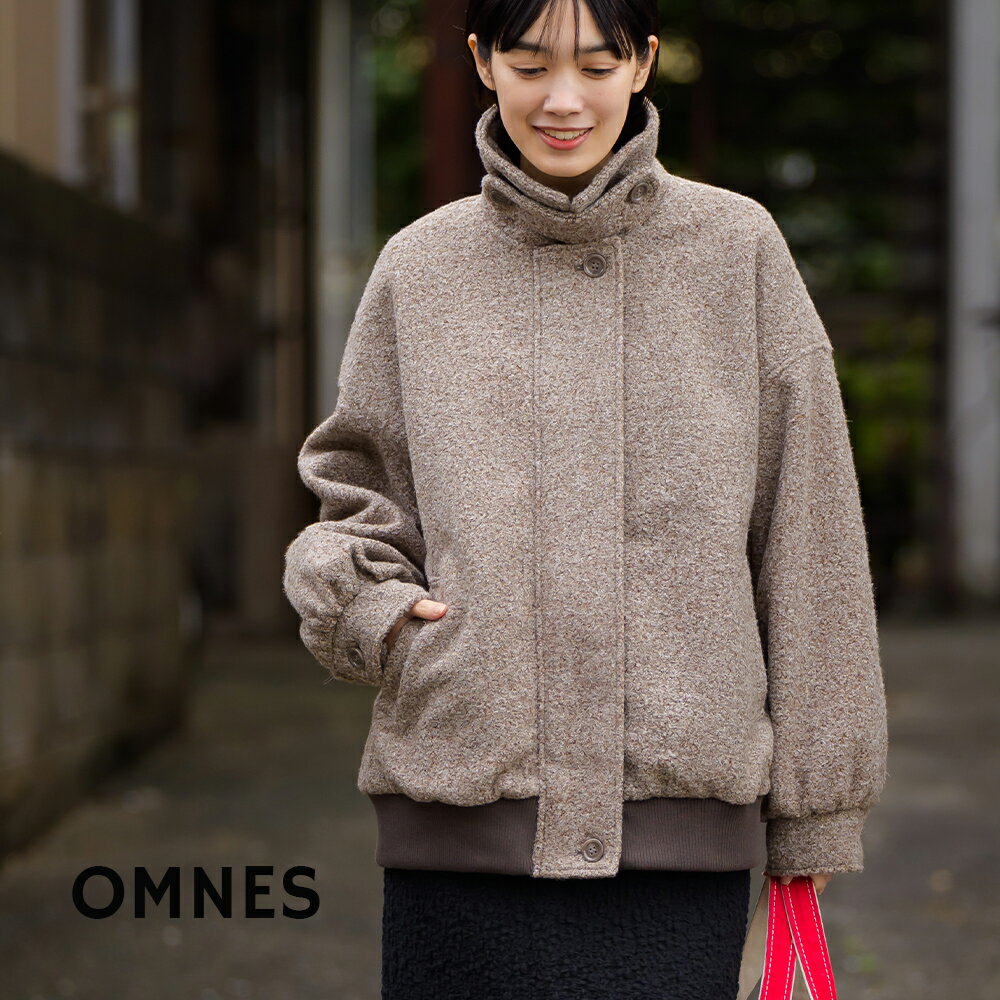 【OMNES】リングフェイクウール アレンジカラーブルゾン レディース フリーサイズ カジュアル アウター 長袖 秋冬 防寒 ジップ HAPTIC ハプティック【■】のサムネイル
