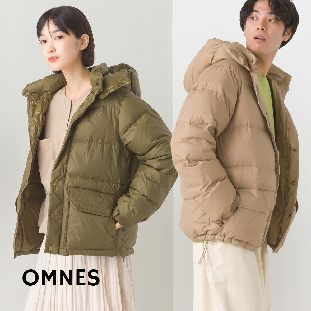 【ハプティックhbA】【OMNES】ユニセックス ボリュームダウンジャケット レディース メンズ M L 2way フード付き カジュアル 防寒 重ね着 コンパクト アウター 軽量 秋冬 HAPTIC ハプティックのサムネイル