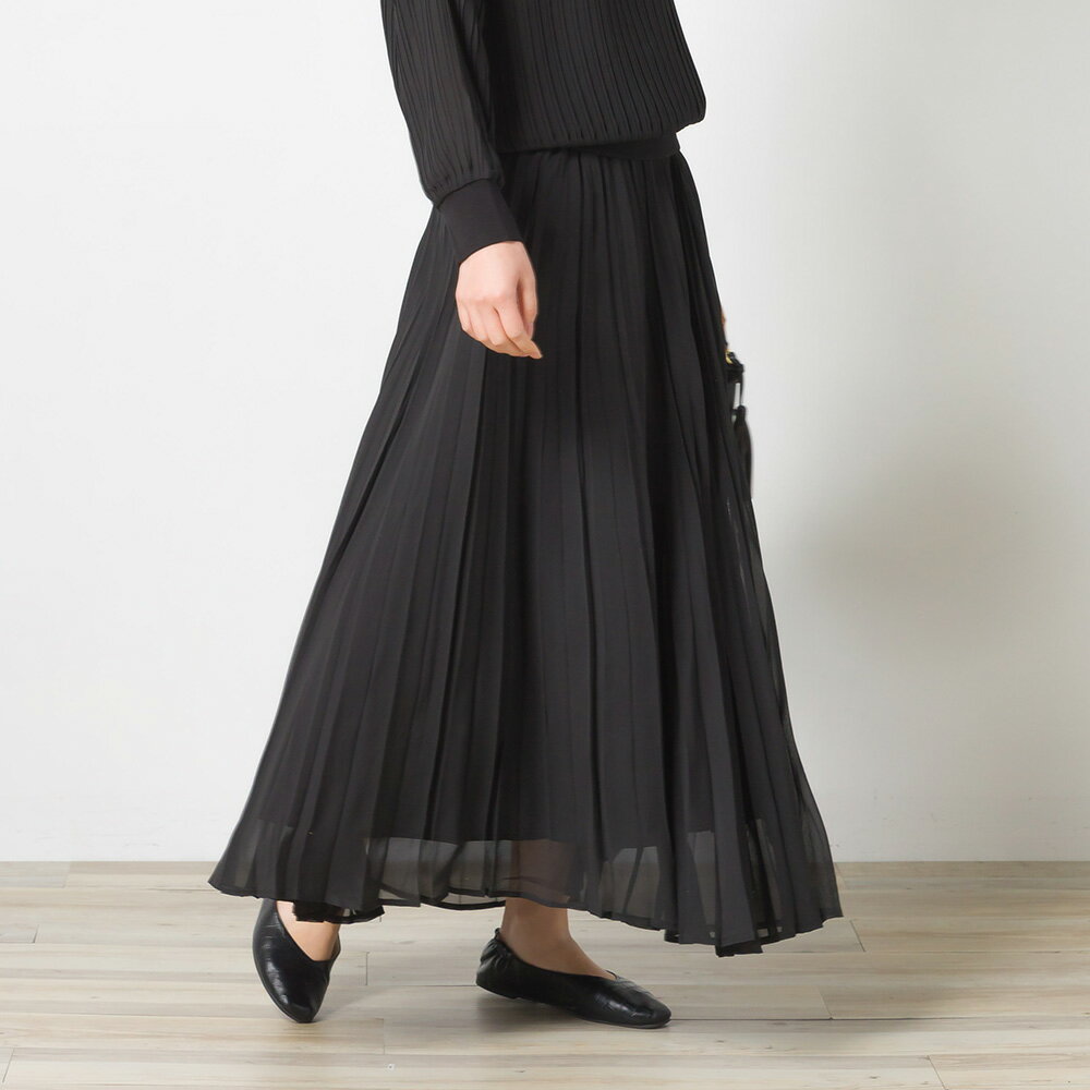 【OMNES Supremo】シフォンプリーツスカート レディース きれいめ ロングスカート マキシスカート ロング丈 フリーサイズ HAPTIC ハプティック 母の日のサムネイル