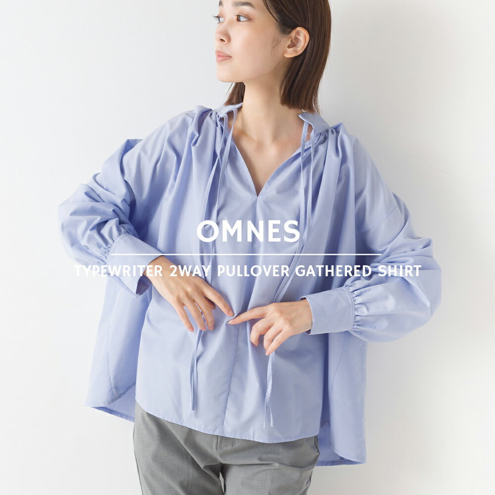 【ハプティックhbC】【OMNES Supremo】タイプライター2WAYプルオーバーギャザーシャツ レディース 長袖シャツ フリーサイズ リボン ナチュラル カジュアル ブラウス HAPTIC ハプティック 母の日のサムネイル