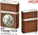 ルパン三世ZIPPOライター ヴィンテージ スタイル・ルパン /正規品 革貼り コンチョメタル 弾丸 ジッポー アーマー かっこいい 高級感 茶色ブラウン