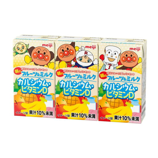 明治アンパンマン 朝のフルーツ&ミルク 125ml×3 12本入り 明治アンパンマン 朝のフルーツ&ミルク 125ml×3 12本入り