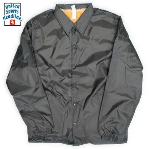 UNITED SPORTS HEADLINE/NYLON CORCH JACKET 裏ボア付き(ユナイテッドスポーツヘッドライン/ナイロンコーチジャケット)【ウィンドブレーカー/裏地付き/無地/防寒性/アメカジ/ワークウェア/作業着/ゴルフ/GOLF/野球】【39ショップ送料無料ライン対応】