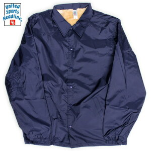 UNITED SPORTS HEADLINE/NYLON CORCH JACKET 裏ボア付き(ユナイテッドスポーツヘッドライン/ナイロンコーチジャケット)【ウィンドブレーカー/裏地付き/無地/防寒性/アメカジ/ワークウェア/作業着/ゴルフ/GOLF/野球】【39ショップ送料無料ライン対応】