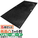 リピーボード 国産プラスチック敷板 軽量 超耐久 3×6判両面凸910*1820*13mm6枚セット ECO建築 土木 現場 足場 農地 酪農※代引不可