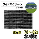 遮光ネット ワイドスクリーン BK2208 遮光率78~82% 巾2m 長さ50m からみ織 黒 ※個人宅配送別途送料※ ※沖縄・離島別途送料※
