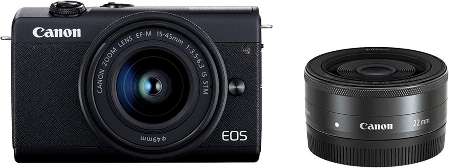 Canon ミラーレス一眼カメラ EOS M200 ダブルレンズキット ブラック EOSM200BK-WLK