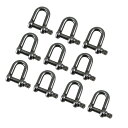 【送料無料】 シャックル D形シャックル 8mm ステンレス鋼製 10点セット 荷重400kg ピン 吊り フック