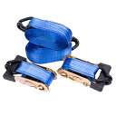 【送料無料】ラチェット式ベルト 荷締機 2個セット 破断強度1.35t 荷締めベルト 使用簡単 締付固定 多用途 引越し 運搬用 ラッシングベルト(ブルー 3....
