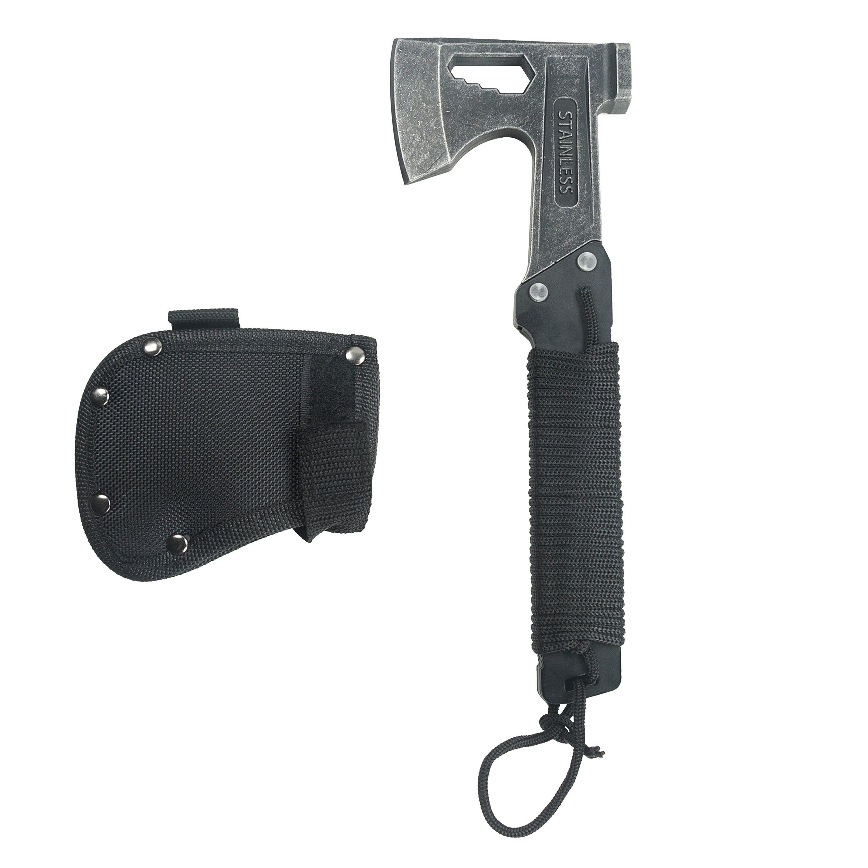 【送料無料】斧 薪割り手斧 ハンマー 六角レンチ 3イン1 ステンレス鋼 人間工学 保護カバー付き