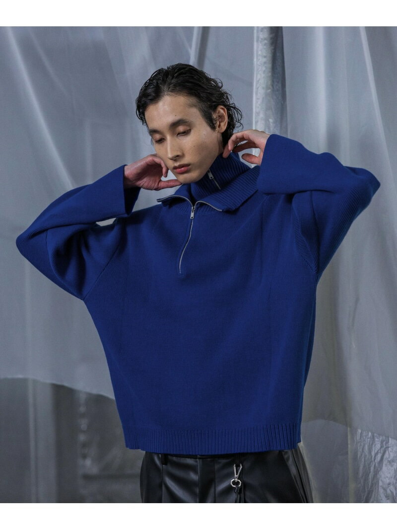 【SALE／43%OFF】レイヤードハーフZIPニット HARE ハレ トップス ニット ブルー ブラック グレー【RBA_E】【送料無料】[Rakuten Fashion]