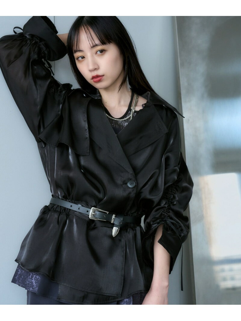 ラスターシアートレンチブルゾン HARE ハレ ジャケット・アウター ブルゾン・ジャンパー ブラック レッド【送料無料】[Rakuten Fashion]