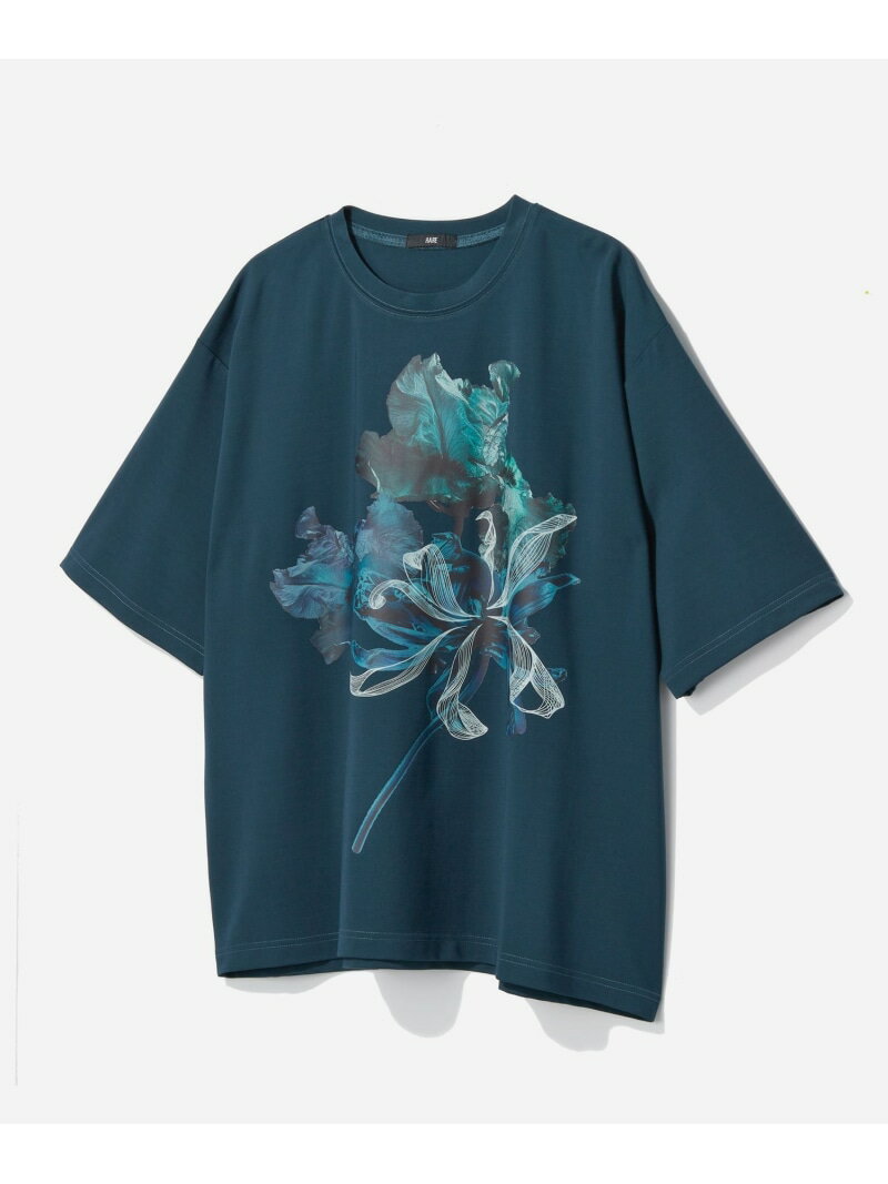 【接触冷感】フラワーアートフロントプリントカット HARE ハレ トップス カットソー・Tシャツ グリーン ホワイト ブラック【送料無料】[Rakuten Fashion]