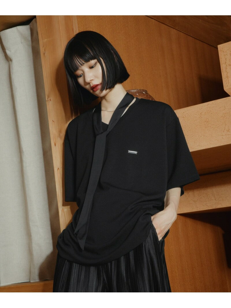 Rakuten - 【接触冷感】ボウタイツキVネックプルオーバー HARE ハレ トップス カットソー・Tシャツ ホワイト ブラック【送料無料】[Rakuten Fashion]