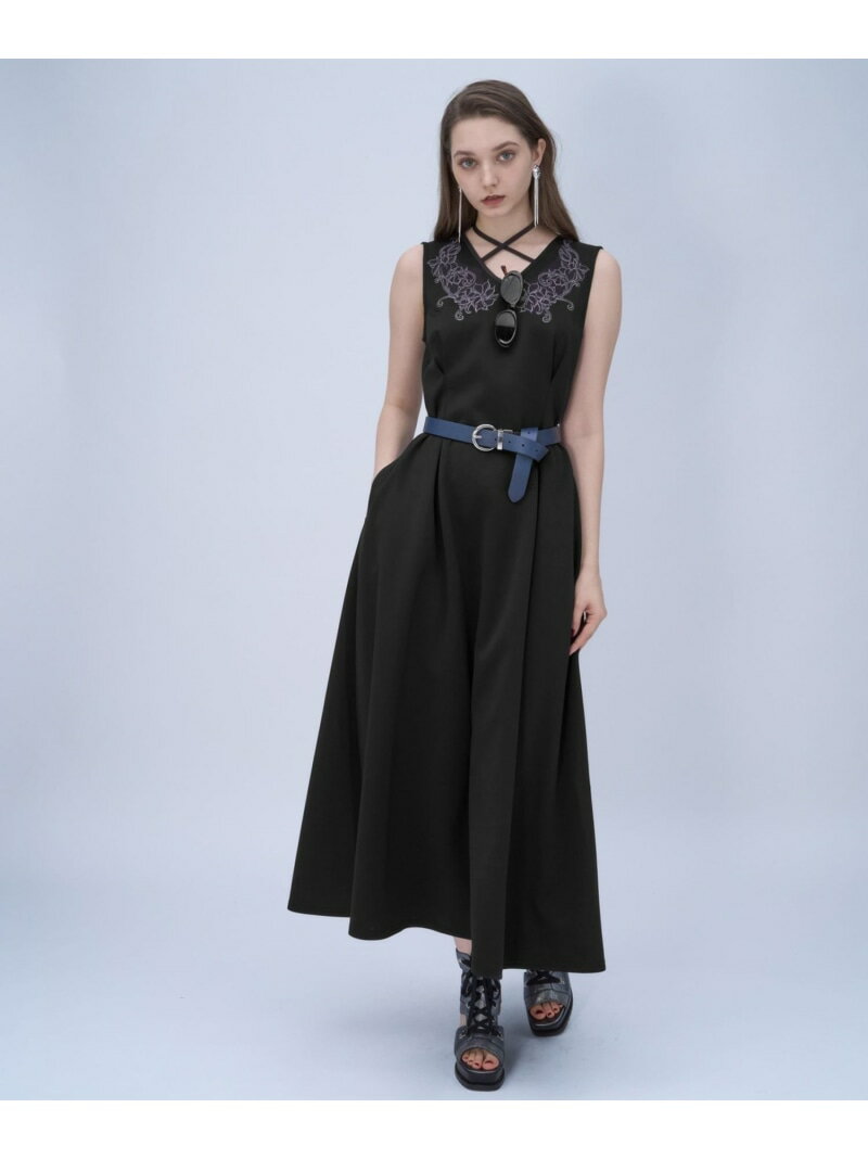 Rakuten - シシュウデザインワンピース HARE ハレ ワンピース・ドレス ワンピース ブルー ブラック【送料無料】[Rakuten Fashion]