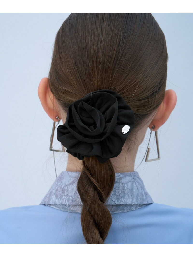 ローズモチーフシュシュ HARE ハレ ヘアアクセサリー ヘアゴム ブラック[Rakuten Fashion]