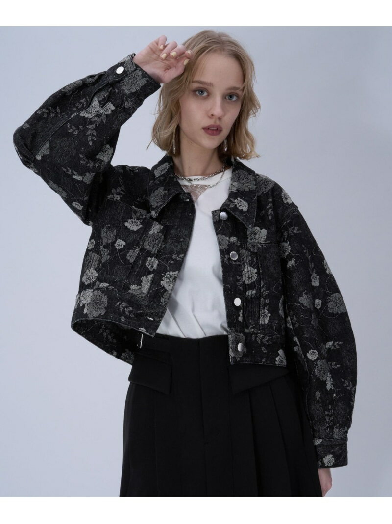 フラワーガラデニムジャケット HARE ハレ ジャケット・アウター デニムジャケット ブラック ブルー【先行予約】*【送料無料】[Rakuten Fashion]