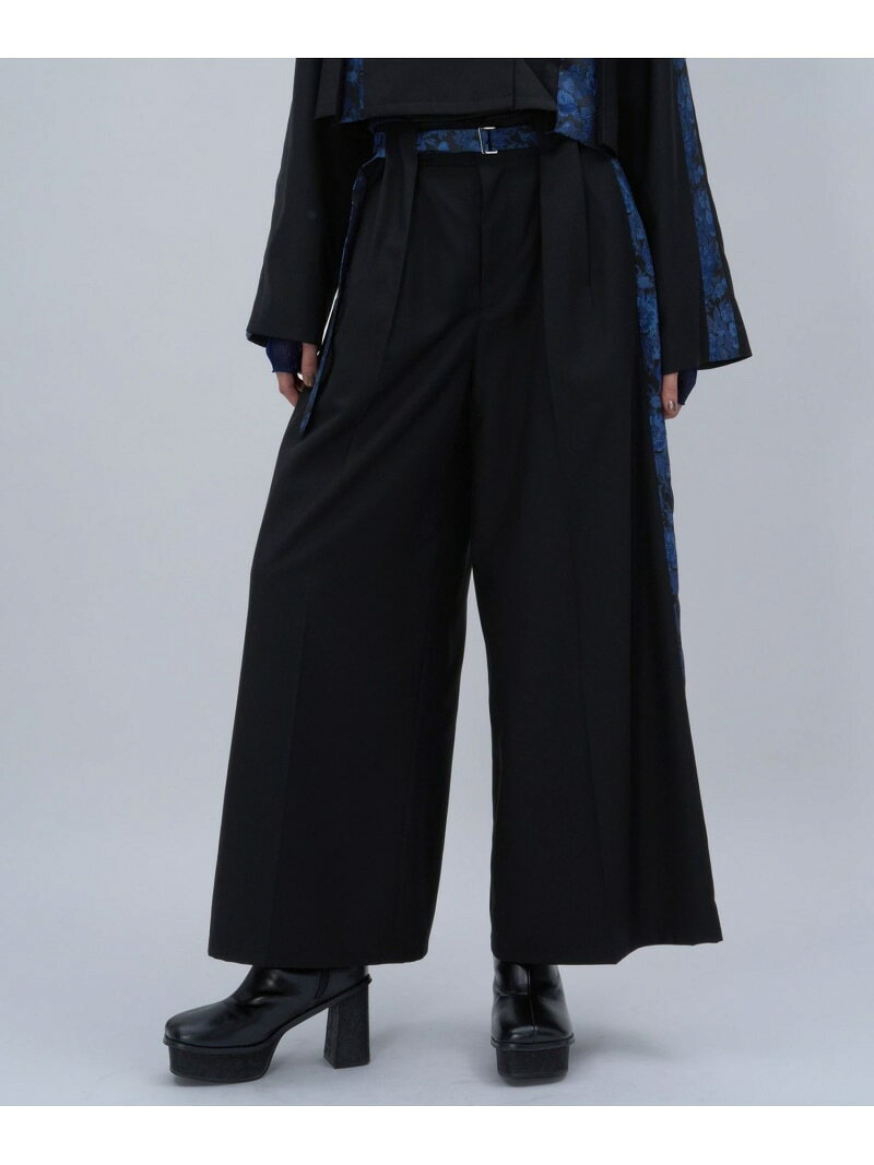 Rakuten - ジャガードラインキリカエワイドパンツ HARE ハレ パンツ その他のパンツ ホワイト ブラック【送料無料】[Rakuten Fashion]