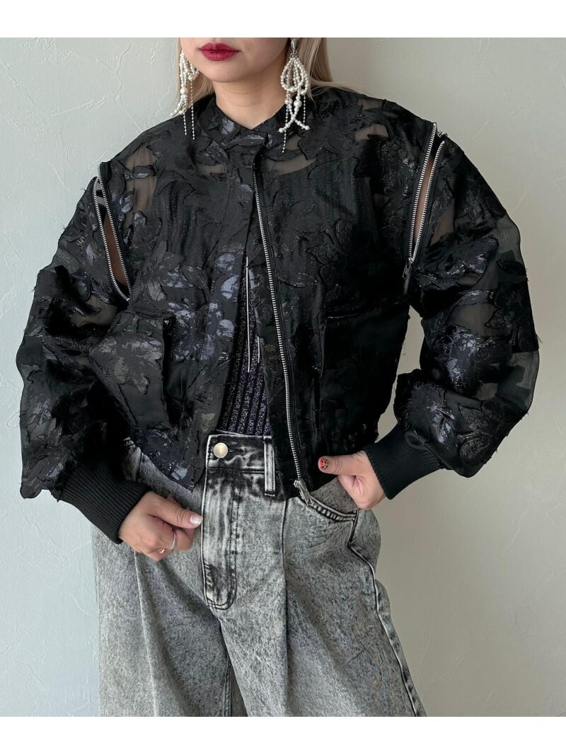 【SALE／50%OFF】2WAYシアージャガードブルゾン HARE ハレ ジャケット・アウター ブルゾン・ジャンパー ブラック ホワイト【RBA_E】【送料無料】[Rakuten Fashion]