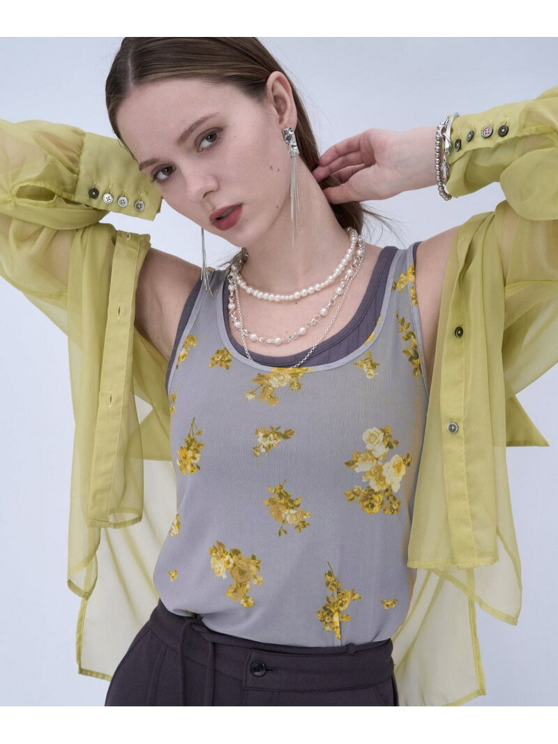 2Pレイヤードタンクトップ HARE ハレ トップス その他のトップス ブラック イエロー【送料無料】[Rakuten Fashion]