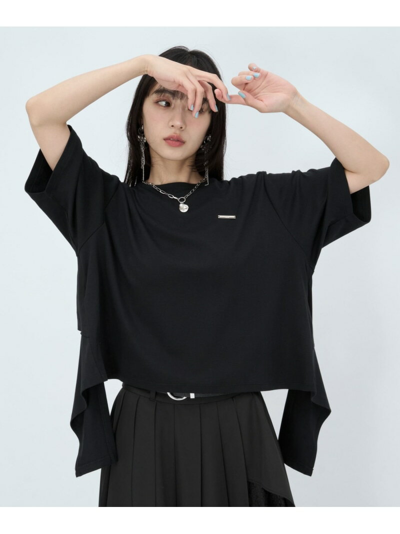 バックアキリボンカットT HARE ハレ トップス カットソー・Tシャツ ホワイト ブラック【先行予約】*【送料無料】[Rakuten Fashion]