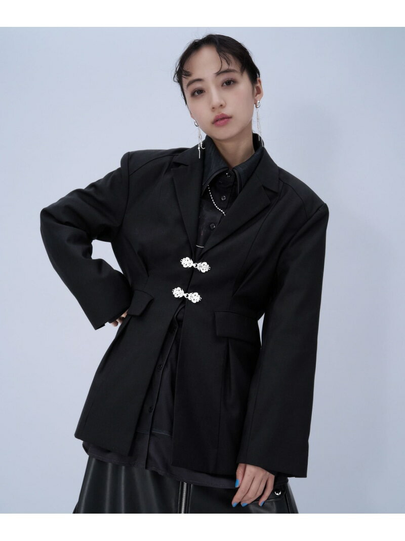 チャイナカナグミドルジャケット HARE ハレ ジャケット・アウター テーラードジャケット・ブレザー ワインレッド ブラック【送料無料】[Rakuten Fashion]